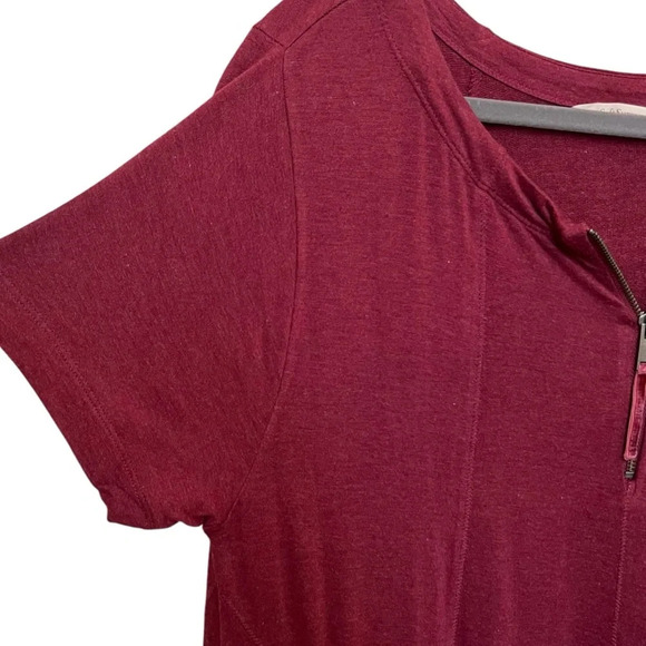 Soft Surroundings Jersey Knit Zipper Detail Dress Maroon Size XL Petite - Picture 4 of 8